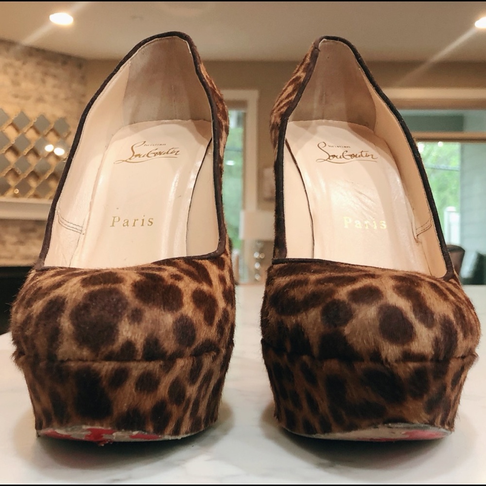 CHRISTIAN LOUBOUTIN Leopard Pony Hair Bianca Heels - Picture 4 of 16